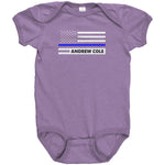 Personalized Thin Blue Line Flag Onesie - AH1-1