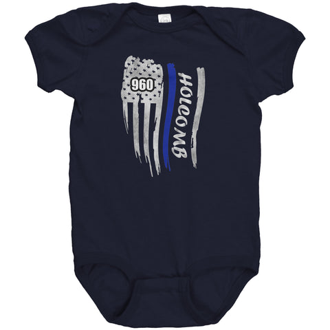 Personalized Thin Blue Line Flag Onesie - CH1-1