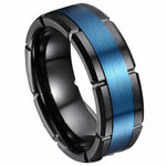 Brushed Center Tungsten Police Ring