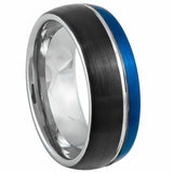 Police Ring - Three-Tone Tungsten Ring