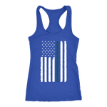 Women's Thin Blue Line Flag - Racerback Tank Top