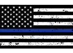 Thin Blue Line American Flag Distressed Sticker