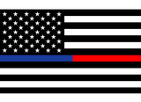 Blue and Red Line American Flag Sticker