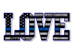 LOVE - Thin Blue Line Flag - Sticker/Decal