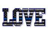 LOVE - Thin Blue Line Flag - Sticker/Decal