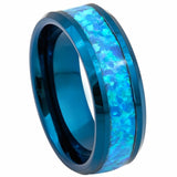 Thin Blue Line Opal Tungsten Ring