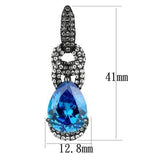 Thin Blue Line Le Glace AAA Grade CZ Stainless Steel Earrings