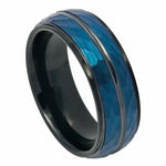 Thin Blue Line Tungsten Ring