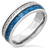 Thin Blue Line Carbon Fiber Inlay Ring