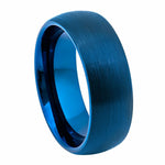 Thin Blue Line Domed Tungsten Ring