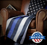 Thin Blue Line Flag 3x5 Foot - Embroidered - Made in the USA