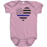 Thin Blue Line Heart - Infant Baby Onesie - AD1