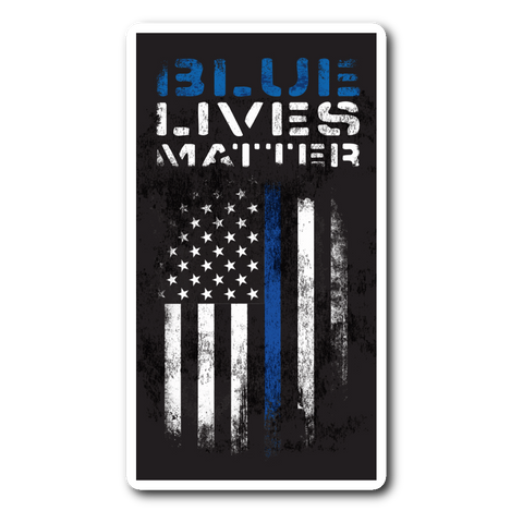 Blue Lives Matter - Thin Blue Line Flag - Sticker/Decal