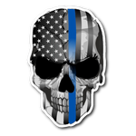 Skull Thin Blue Line Sticker/Decal