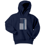 Youth Thin Blue Line Flag Honor Respect Hoodie - Kids