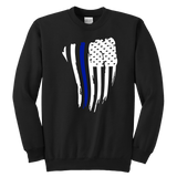 Thin Blue Line American Flag - Kids Sweatshirt