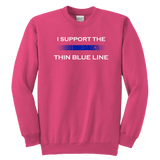 Youth "I support the Thin Blue Line" Sweatshirt - Kids