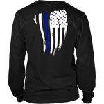 Thin Blue Line American Flag Shirt + Hoodies