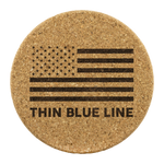 Thin Blue Line - Round Coasters - Set of 4