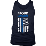 Proud supporter Thin Blue Line Flag Tank Tops