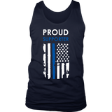 Proud supporter Thin Blue Line Flag Tank Tops