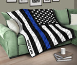Personalized Thin Blue Line Quilt - AB1
