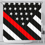 Thin Red Line Shower Curtain - Type 2
