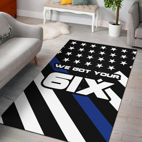 We Got Your Six - Thin Blue Line Rug