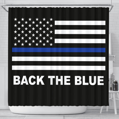 Back the Blue - Thin Blue Line Shower Curtain