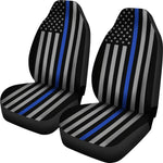 Thin Blue Line Flag - Car Seat Covers - Type 2 (Set of 2)