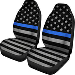 Thin Blue Line Flag - Car Seat Covers - Type 1 (Set of 2)