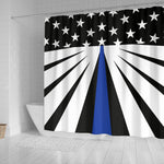Thin Blue Line Shower Curtain - Type 4