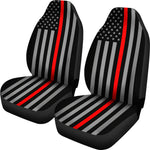 Thin Red Line Flag - Car Seat Covers 2 (Set of 2)