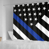 Thin Blue Line Shower Curtain - Type 2 - Mallory