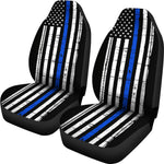 Thin Blue Line Flag - Car Seat Covers - Type 3 (Set of 2)