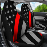 Thin Red Line Flag - Car Seat Covers 3 (Set of 2)