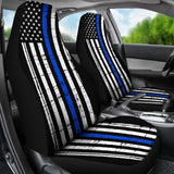 Thin Blue Line Flag - Car Seat Covers - Type 3