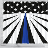 Thin Blue Line Shower Curtain - Type 4