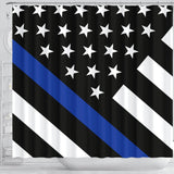 Thin Blue Line Shower Curtain - Type 2