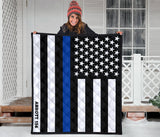 Personalized Thin Blue Line Quilt - AB1