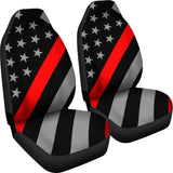Thin Red Line Flag - Car Seat Covers 3 (Set of 2)