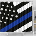 Thin Blue Line Shower Curtain - Type 1