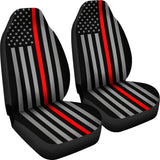 Thin Red Line Flag - Car Seat Covers 2 (Set of 2)