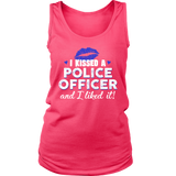 Women's I Kissed A Police Officer - Tank Top - Blue lips