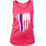 Women's Curved Thin Blue Line Flag - Tank Top