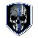 Skull Shield Thin Blue Line Sticker/Decal
