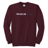 Youth Thin Blue Line "Heartbeat" Sweatshirt - Kids