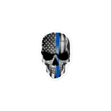Full Skull Thin Blue Line Sticker - GV1