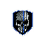 Skull Shield Thin Blue Line Sticker - DF1