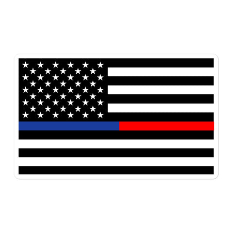 Blue and Red Line American Flag Sticker - SS1